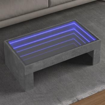 ARDEBO.de - Couchtisch mit Infinity-LED Betongrau 90x50x30 cm