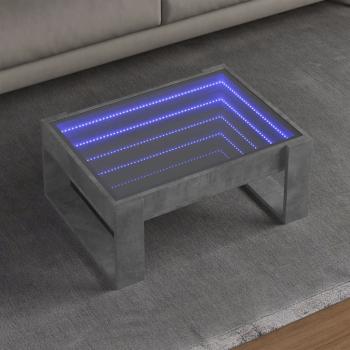 ARDEBO.de - Couchtisch mit Infinity-LED Betongrau 70x53x30 cm