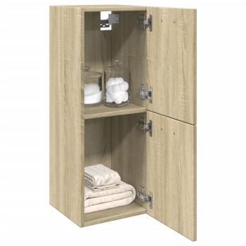 ARDEBO.de - Badezimmerschrank Sonoma-Eiche 30x30x80 cm Holzwerkstoff