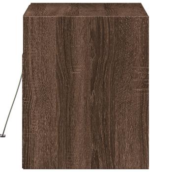 TV-Wandschrank mit LED-Leuchten Braun Eichen-Optik 80x31x38 cm