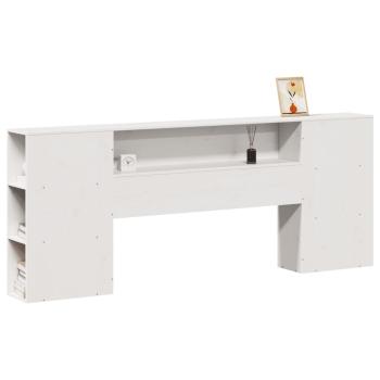 Kopfteil mit Stauraum Weiß 180 cm Massivholz Kiefer