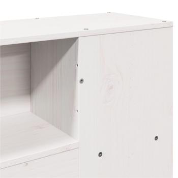 Kopfteil mit Stauraum Weiß 180 cm Massivholz Kiefer