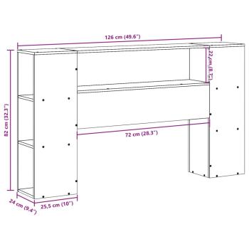 Kopfteil mit Stauraum 120 cm Massivholz Kiefer