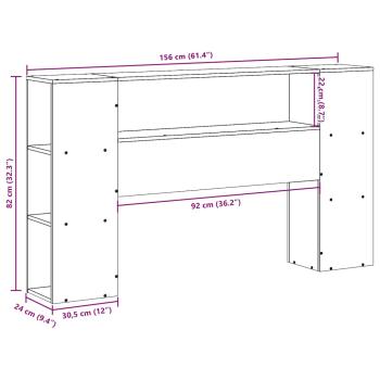 Kopfteil mit Stauraum Wachsbraun 150 cm Massivholz Kiefer