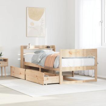 ARDEBO.de - Massivholzbett ohne Matratze 75x190 cm Kiefernholz