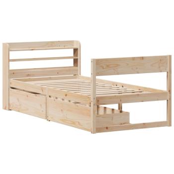 Massivholzbett ohne Matratze 75x190 cm Kiefernholz