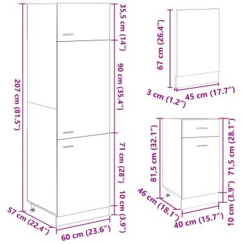 7-tlg. Küchenschrank-Set Sonoma-Eiche Holzwerkstoff