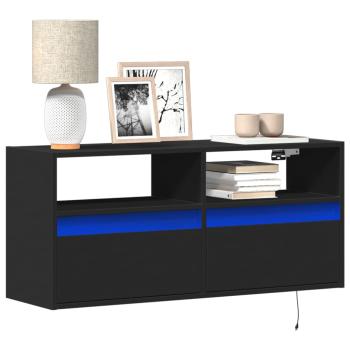 ARDEBO.de - TV-Wandschrank mit LED-Beleuchtung Schwarz 100x31x45 cm