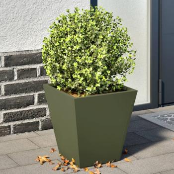 ARDEBO.de - Pflanzkübel 2 Stk. Olivgrün 30x30x30 Stahl