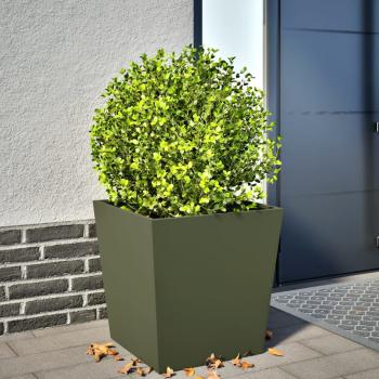 ARDEBO.de - Pflanzkübel Olivgrün 50x50x50 Stahl
