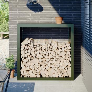 ARDEBO.de - Brennholzregal Grün 100x40x100 cm Stahl