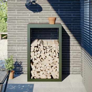 ARDEBO.de - Brennholzregal Grün 60x40x100 cm Stahl