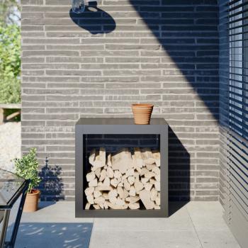 ARDEBO.de - Brennholzregal Anthrazit 60x40x60 cm Stahl