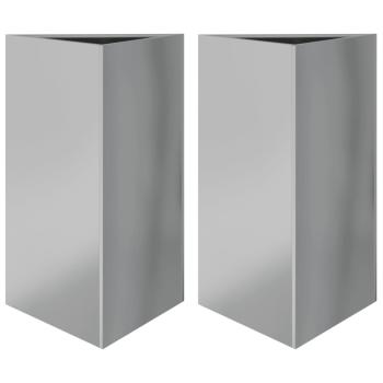 Pflanzkübel 2 Stk. Dreieckig 50x43x75 cm Verzinkter Stahl