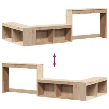 Nachttisch mit Schreibtisch 232x112x75 cm Massivholz Kiefer