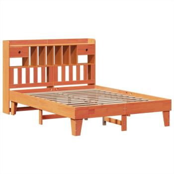 Massivholzbett ohne Matratze Wachsbraun 150x200 cm Kiefernholz