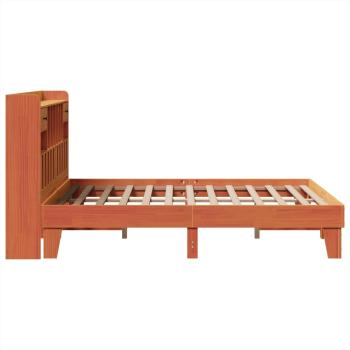 Massivholzbett ohne Matratze Wachsbraun 150x200 cm Kiefernholz