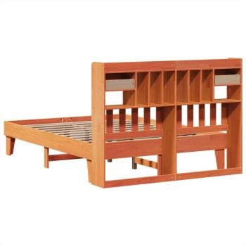 Massivholzbett ohne Matratze Wachsbraun 150x200 cm Kiefernholz