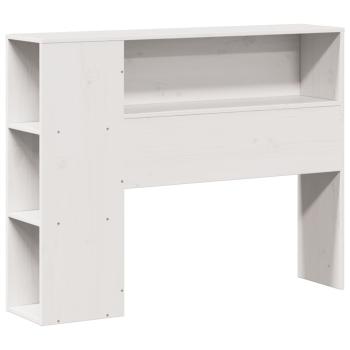 Massivholzbett mit Regal ohne Matratze Weiß 100x200 cm