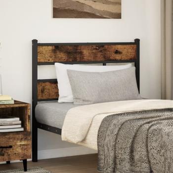 ARDEBO.de - Kopfteil Räuchereiche 107 cm Eisen und Holzwerkstoff