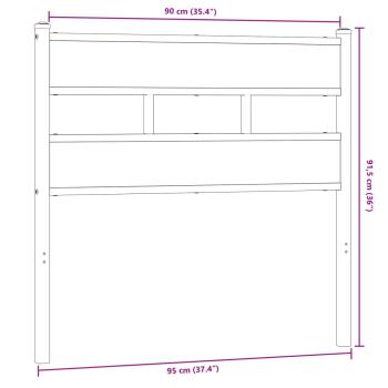 Kopfteil Räuchereiche 90 cm Eisen und Holzwerkstoff