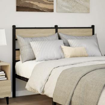 ARDEBO.de - Kopfteil Sonoma-Eiche 120 cm Eisen und Holzwerkstoff