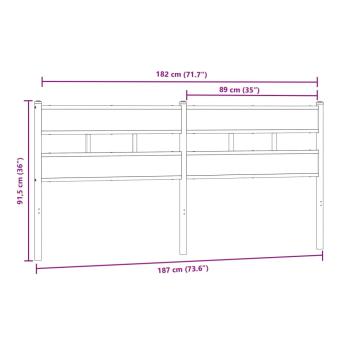 Kopfteil Sonoma-Eiche 180 cm Eisen und Holzwerkstoff