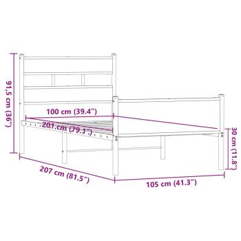 Bettgestell ohne Matratze Braun Eiche 100x200 cm Holzwerkstoff