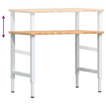 ARDEBO.de - Werkbank Hellbraun 100x60x(71,5-98) cm Massivholz Eiche