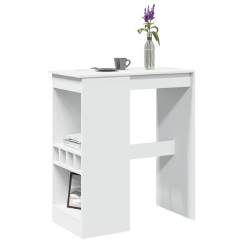 ARDEBO.de - Bartisch mit Regal Weiß 90x47,5x103,5 cm Holzwerkstoff