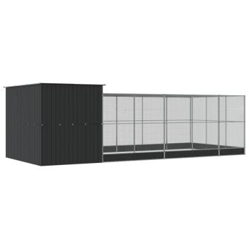 Voliere mit Erweiterung Silbern 704x303x216 cm Stahl