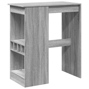 ARDEBO.de - Bartisch mit Regal Grau Sonoma 90x47,5x103,5 cm Holzwerkstoff