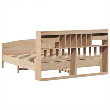Massivholzbett mit Regal ohne Matratze 180x200 cm Kiefer
