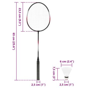 Badminton-Set mit 2 Schlägern, Netz & Tasche 292x30x152 cm