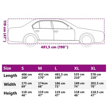 Autoabdeckung für Limousine Hagelschutz Voll L Grau & Silbern