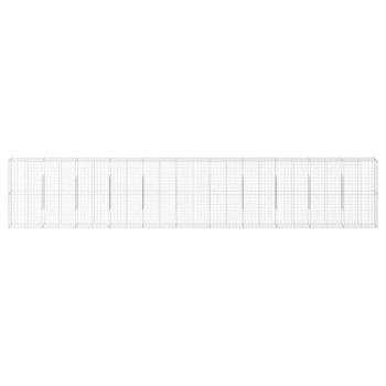 Gabione mit Deckel 1100x50x200 cm Verzinktes Eisen