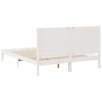 Massivholzbett Extra Lang ohne Matratze Weiß 160x220 cm