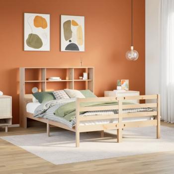 ARDEBO.de - Massivholzbett mit Regal ohne Matratze 140x190 cm Kiefernholz