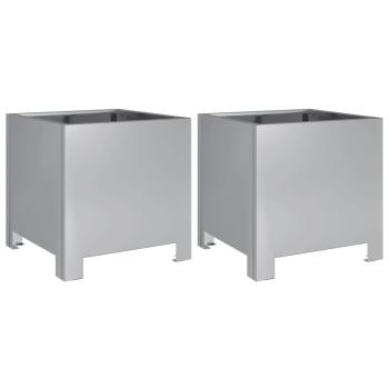 Pflanzkübel 2 Stk. 30x30x30 cm Verzinkter Stahl