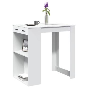 ARDEBO.de - Bartisch Weiß 102x70x103,5 cm Holzwerkstoff