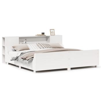 Massivholzbett ohne Matratze Weiß 200x200 cm Kiefernholz