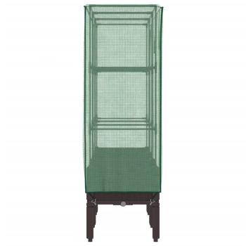 Hochbeet mit Gewächshaus-Aufsatz Rattan-Optik 120x40x140 cm