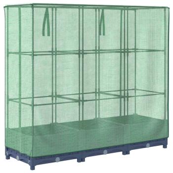 Hochbeet mit Gewächshaus-Aufsatz Rattan-Optik 120x40x123 cm