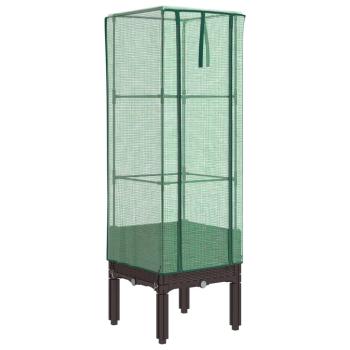 Hochbeet mit Gewächshaus-Aufsatz Rattan-Optik 40x40x140 cm