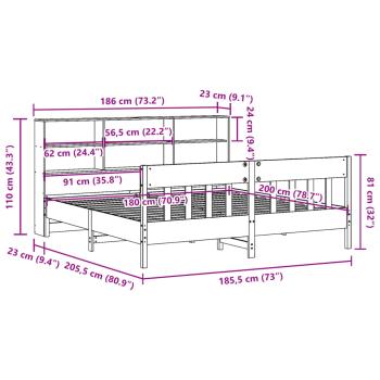 Massivholzbett ohne Matratze Weiß 180x200 cm Kiefernholz