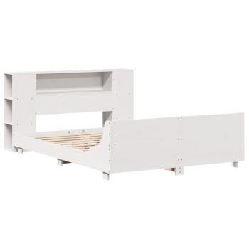 Massivholzbett ohne Matratze Weiß 160x200 Kiefernholz