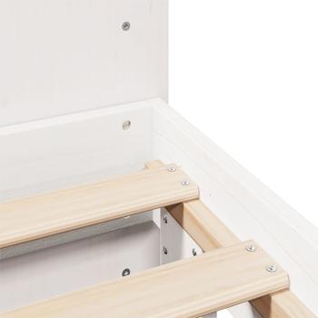 Massivholzbett ohne Matratze Weiß 160x200 Kiefernholz