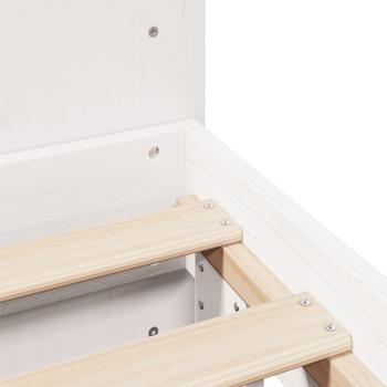 Massivholzbett ohne Matratze Weiß 140x200 cm Kiefernholz