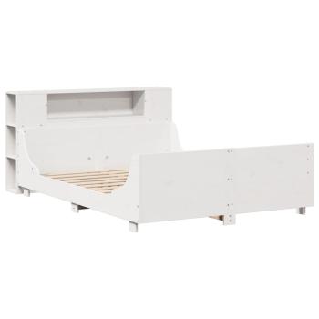 Massivholzbett ohne Matratze Weiß 135x190 cm Kiefernholz