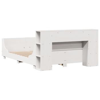 Massivholzbett ohne Matratze Weiß 135x190 cm Kiefernholz